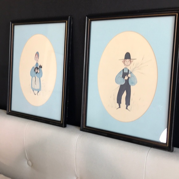 Set of Vintage Bohemian Couple Drawings Artwork - Picture 11 of 16